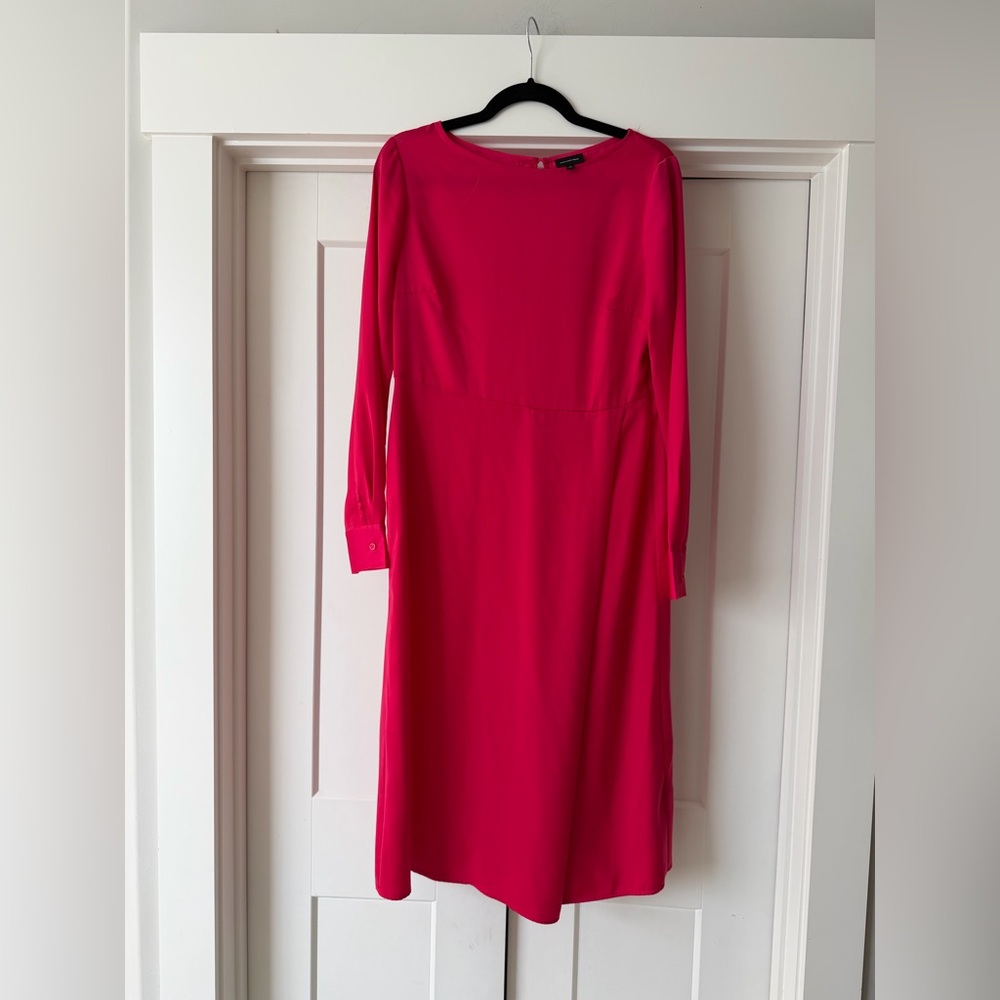 Who What Wear Vibrant Pink Long Sleeve Dress